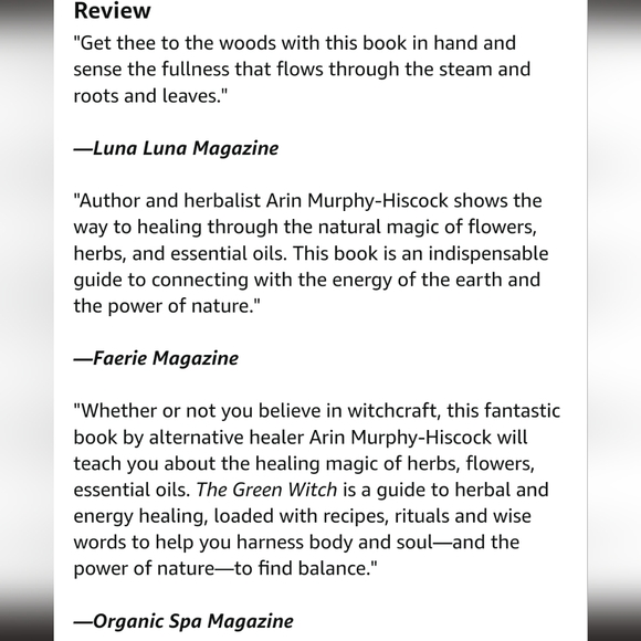 The Green Witch by Arin Murphy-Hiscock Hard Cover Witchcraft Book - Picture 4 of 6